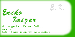 eniko kaizer business card